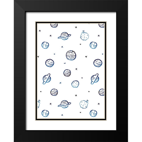Planets Black Modern Wood Framed Art Print with Double Matting by Farkas, Robert