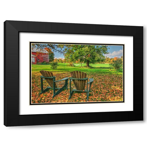 Barnyard Chairs Black Modern Wood Framed Art Print with Double Matting by Goldwitz, Robert