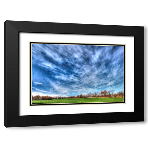 Field And Sky Autumn Black Modern Wood Framed Art Print with Double Matting by Goldwitz, Robert