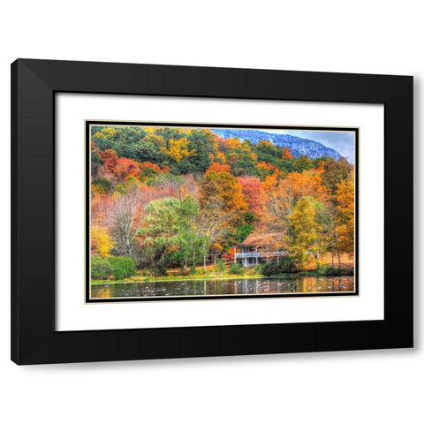 Tillson Lake Black Modern Wood Framed Art Print with Double Matting by Goldwitz, Robert