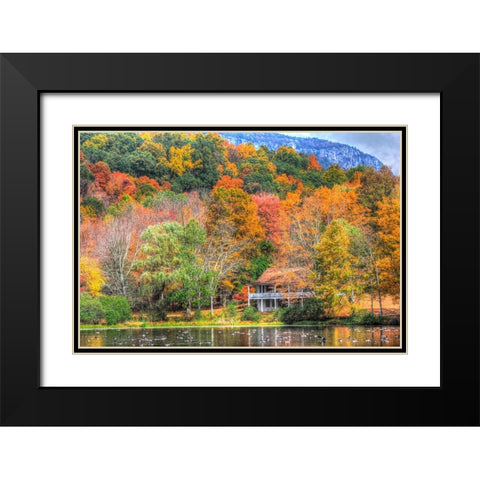 Tillson Lake Black Modern Wood Framed Art Print with Double Matting by Goldwitz, Robert