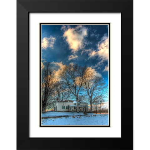 Winter Home Vertical Black Modern Wood Framed Art Print with Double Matting by Goldwitz, Robert