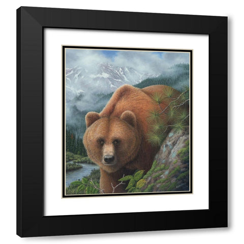 Stalking His Prey Black Modern Wood Framed Art Print with Double Matting by Wavra, Robert