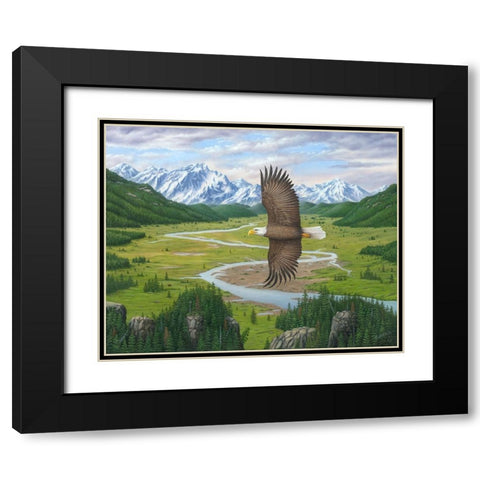 Soaring Above Black Modern Wood Framed Art Print with Double Matting by Wavra, Robert