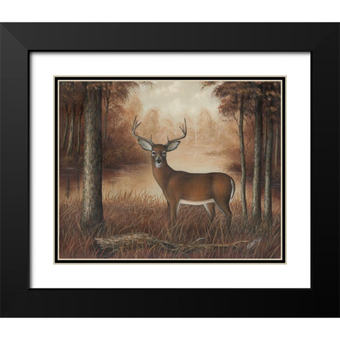 Autumn Buck Black Modern Wood Framed Art Print with Double Matting by Wavra, Robert