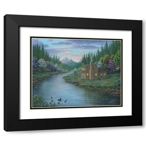 The Cabin Black Modern Wood Framed Art Print with Double Matting by Wavra, Robert