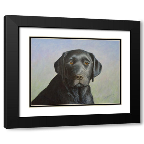 Black Labrador Retriever Black Modern Wood Framed Art Print with Double Matting by Wavra, Robert