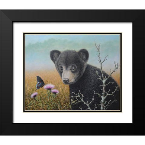 Curious Cub Black Modern Wood Framed Art Print with Double Matting by Wavra, Robert