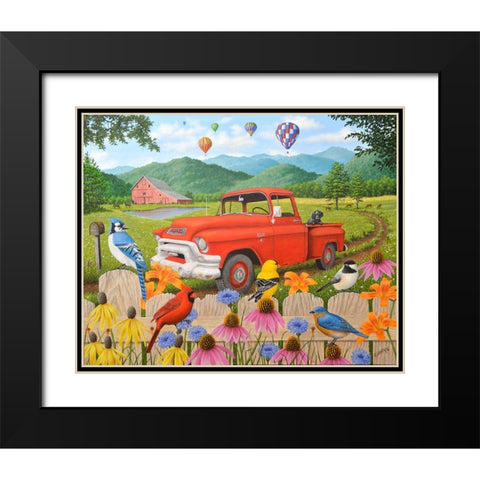 The Red Truck Black Modern Wood Framed Art Print with Double Matting by Wavra, Robert
