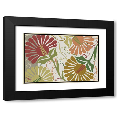 Flower Shower I Black Modern Wood Framed Art Print with Double Matting by Sasha