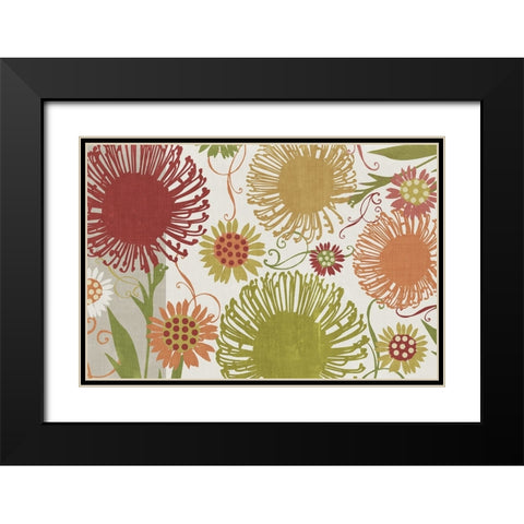 Flower Shower II Black Modern Wood Framed Art Print with Double Matting by Sasha