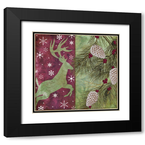 Cabin Christmas I Black Modern Wood Framed Art Print with Double Matting by Sasha