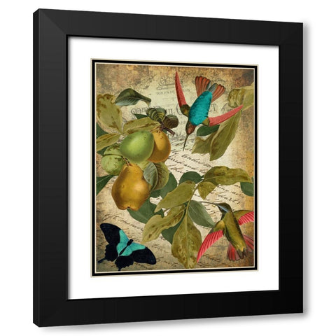 Petals and Wings III Black Modern Wood Framed Art Print with Double Matting by Sasha