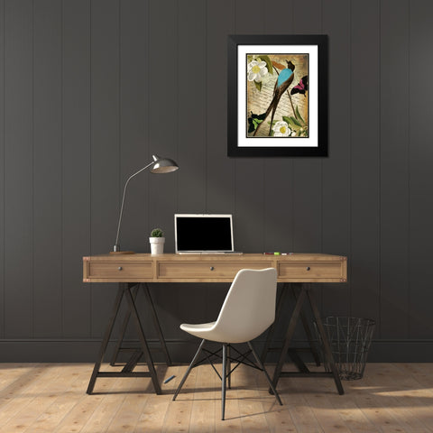 Petals and Wings V Black Modern Wood Framed Art Print with Double Matting by Sasha