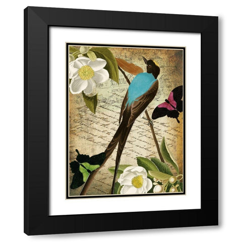 Petals and Wings V Black Modern Wood Framed Art Print with Double Matting by Sasha