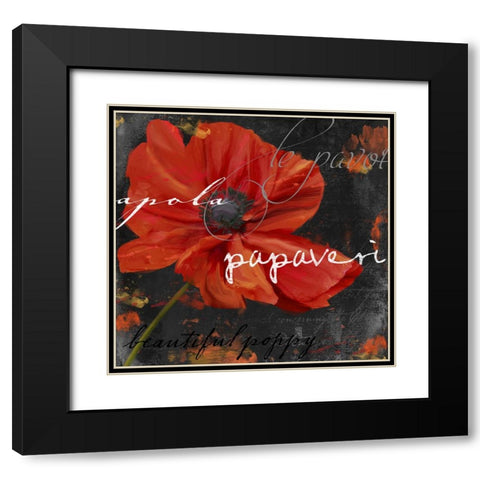 Le Pavot V Black Modern Wood Framed Art Print with Double Matting by Sasha