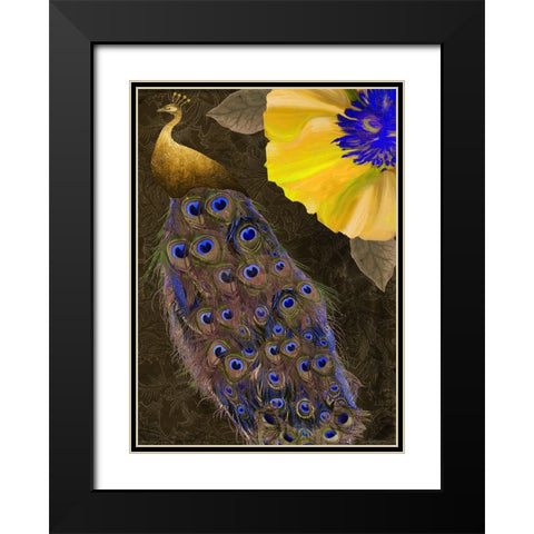 Plumage II Black Modern Wood Framed Art Print with Double Matting by Sasha