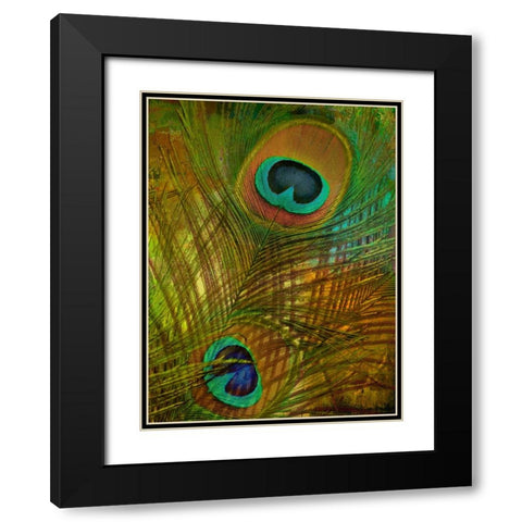 Peacock Candy II Black Modern Wood Framed Art Print with Double Matting by Sasha