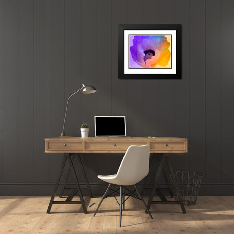 Poppy Gradient III Black Modern Wood Framed Art Print with Double Matting by Sasha