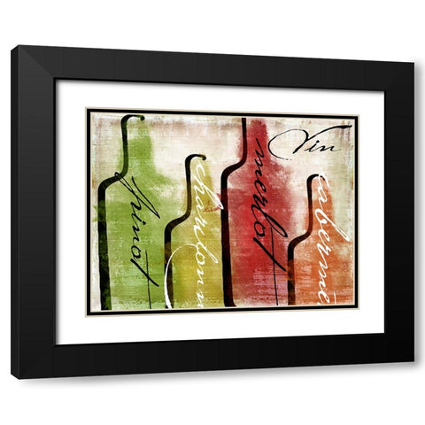 Wine Tasting I Black Modern Wood Framed Art Print with Double Matting by Sasha