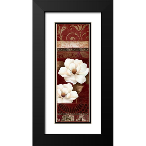 Flores Blancas II Black Modern Wood Framed Art Print with Double Matting by Sasha