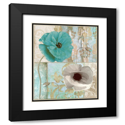 Beach Poppies II Black Modern Wood Framed Art Print with Double Matting by Sasha