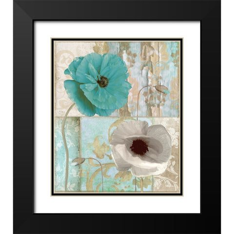 Beach Poppies II Black Modern Wood Framed Art Print with Double Matting by Sasha
