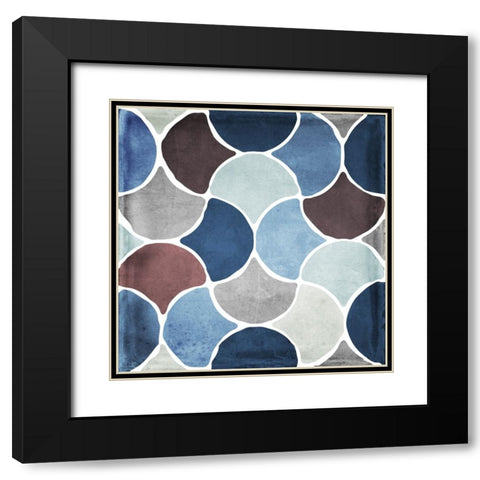 Moroccan Blues II Black Modern Wood Framed Art Print with Double Matting by Sasha