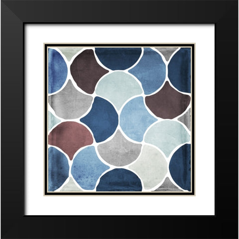 Moroccan Blues II Black Modern Wood Framed Art Print with Double Matting by Sasha