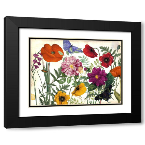 Printemps I Black Modern Wood Framed Art Print with Double Matting by Sasha