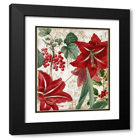 Amaryllis Black Modern Wood Framed Art Print with Double Matting by Sasha