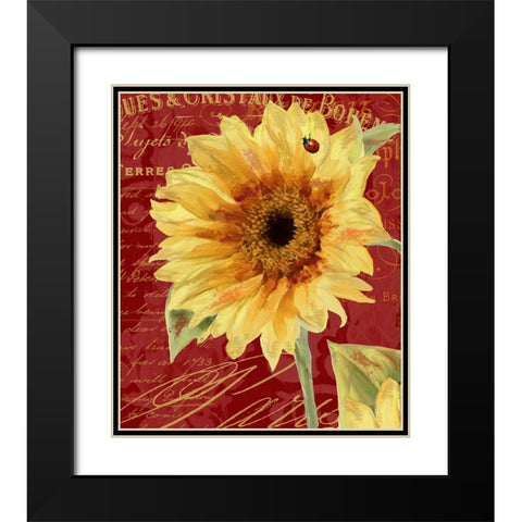 Ete Lady Bug Black Modern Wood Framed Art Print with Double Matting by Sasha