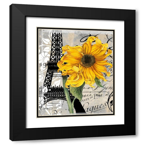 Paris Blanc Black Modern Wood Framed Art Print with Double Matting by Sasha
