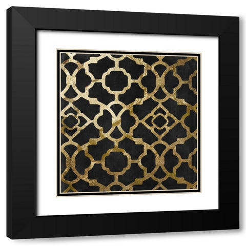 Moroccan Gold IV Black Modern Wood Framed Art Print with Double Matting by Sasha