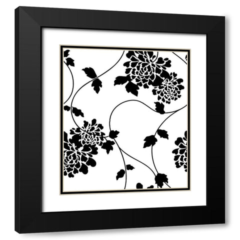 Ceil Jaune Pattern 3 Black Modern Wood Framed Art Print with Double Matting by Sasha