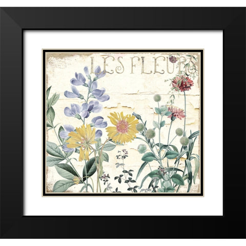 Mirabelle II Black Modern Wood Framed Art Print with Double Matting by Sasha