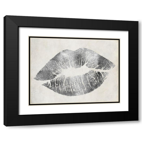 Hollywood Kiss Silver Black Modern Wood Framed Art Print with Double Matting by Sasha