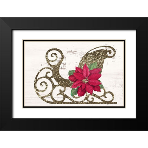 Sleigh Petals I Black Modern Wood Framed Art Print with Double Matting by Sasha
