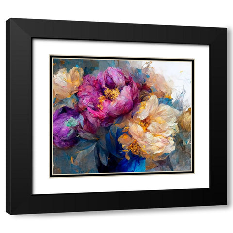 Peony Opera I Black Modern Wood Framed Art Print with Double Matting by Sasha