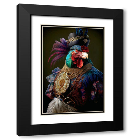 Coloratura IV Black Modern Wood Framed Art Print with Double Matting by Sasha