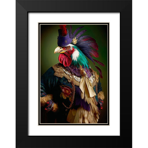 Coloratura VIII Black Modern Wood Framed Art Print with Double Matting by Sasha