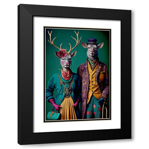 Coloratura X Black Modern Wood Framed Art Print with Double Matting by Sasha