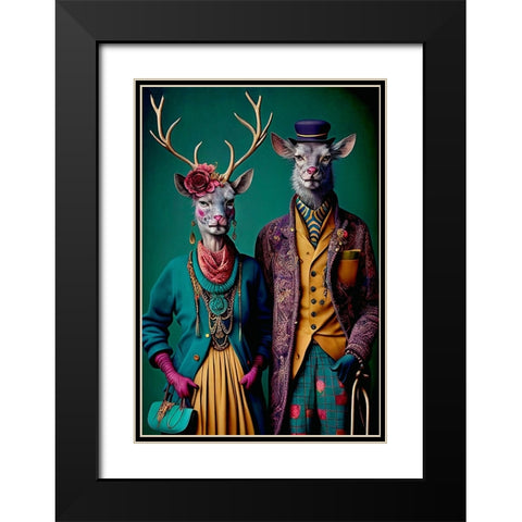 Coloratura X Black Modern Wood Framed Art Print with Double Matting by Sasha