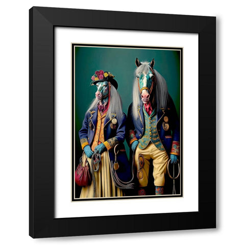 Coloratura XV Black Modern Wood Framed Art Print with Double Matting by Sasha