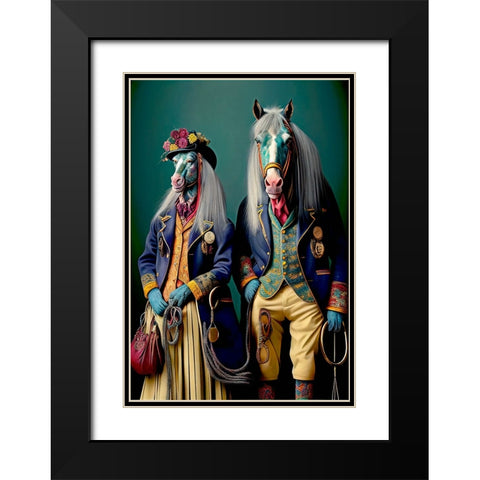 Coloratura XV Black Modern Wood Framed Art Print with Double Matting by Sasha