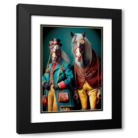 Coloratura XVI Black Modern Wood Framed Art Print with Double Matting by Sasha
