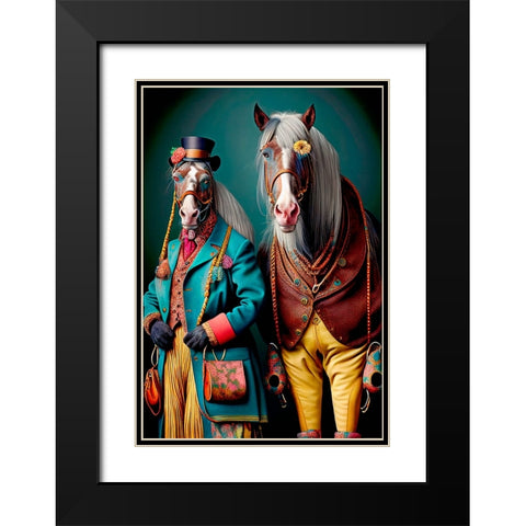 Coloratura XVI Black Modern Wood Framed Art Print with Double Matting by Sasha