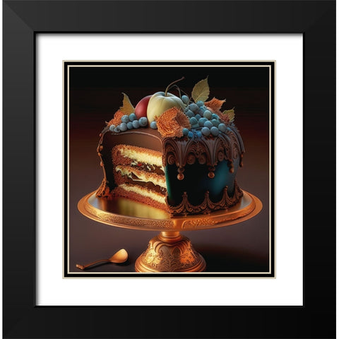Delphines Bakery III Black Modern Wood Framed Art Print with Double Matting by Sasha