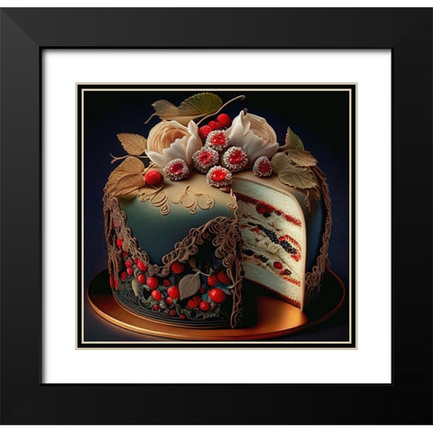 Delphines Bakery VI Black Modern Wood Framed Art Print with Double Matting by Sasha