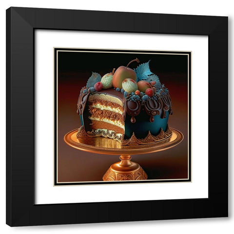 Delphines Bakery VII Black Modern Wood Framed Art Print with Double Matting by Sasha